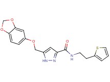5-[(1,3-benzodioxol-5-yloxy)methyl]-N-[2-(2-thienyl)ethyl]-1H-pyrazole-3-carboxamide