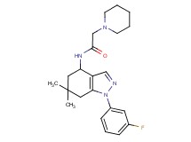 N-[1-(3-fluorophenyl)-6,6-dimethyl-4,5,6,7-tetrahydro-1H-indazol-4-yl]-2-(1-piperidinyl)acetamide