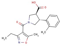 (3S*,4R*)-1-[(3-ethyl-5-methylisoxazol-4-yl)carbonyl]-4-(2-methylphenyl)pyrrolidine-3-carboxylic acid