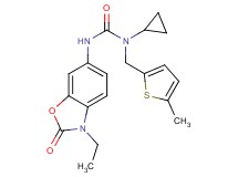 N-cyclopropyl-N'-(3-ethyl-2-oxo-2,3-dihydro-1,3-benzoxazol-6-yl)-N-[(5-methyl-2-thienyl)methyl]urea