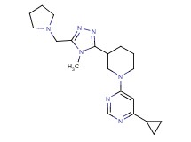 4-cyclopropyl-6-{3-[4-methyl-5-(pyrrolidin-1-ylmethyl)-4H-1,2,4-triazol-3-yl]piperidin-1-yl}pyrimidine