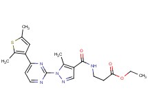 ethyl N-({1-[4-(2,5-dimethyl-3-thienyl)-2-pyrimidinyl]-5-methyl-1H-pyrazol-4-yl}carbonyl)-beta-alaninate