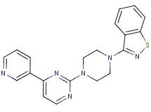 3-{4-[4-(3-pyridinyl)-2-pyrimidinyl]-1-piperazinyl}-1,2-benzisothiazole