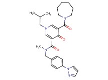 5-(1-azepanylcarbonyl)-1-isobutyl-N-methyl-4-oxo-N-[4-(1H-pyrazol-1-yl)benzyl]-1,4-dihydro-3-pyridinecarboxamide