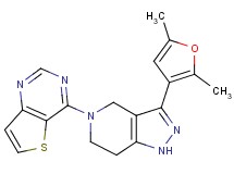 4-[3-(2,5-dimethyl-3-furyl)-1,4,6,7-tetrahydro-5H-pyrazolo[4,3-c]pyridin-5-yl]thieno[3,2-d]pyrimidine