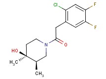 (3R*,4S*)-1-[(2-chloro-4,5-difluorophenyl)acetyl]-3,4-dimethylpiperidin-4-ol