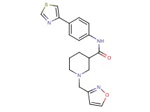 1-(3-isoxazolylmethyl)-N-[4-(1,3-thiazol-4-yl)phenyl]-3-piperidinecarboxamide
