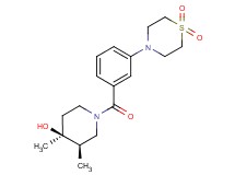 (3R*,4S*)-1-[3-(1,1-dioxidothiomorpholin-4-yl)benzoyl]-3,4-dimethylpiperidin-4-ol