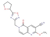 2-methoxy-5-oxo-6-{[5-(tetrahydrofuran-2-yl)-1,2,4-oxadiazol-3-yl]methyl}-5,6-dihydro-1,6-naphthyridine-3-carbonitrile