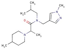 N-isobutyl-2-(4-methylpiperidin-1-yl)-N-[(1-methyl-1H-pyrazol-4-yl)methyl]propanamide