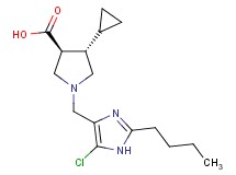 (3S*,4S*)-1-[(2-butyl-5-chloro-1H-imidazol-4-yl)methyl]-4-cyclopropyl-3-pyrrolidinecarboxylic acid