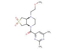 (4aS*,7aR*)-1-[(2,6-dimethylpyrimidin-4-yl)carbonyl]-4-(2-methoxyethyl)octahydrothieno[3,4-b]pyrazine 6,6-dioxide