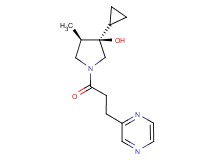 (3R*,4R*)-3-cyclopropyl-4-methyl-1-[3-(2-pyrazinyl)propanoyl]-3-pyrrolidinol