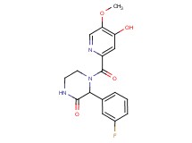 3-(3-fluorophenyl)-4-[(4-hydroxy-5-methoxy-2-pyridinyl)carbonyl]-2-piperazinone