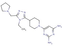 6-{4-[4-ethyl-5-(pyrrolidin-1-ylmethyl)-4H-1,2,4-triazol-3-yl]piperidin-1-yl}pyrimidine-2,4-diamine