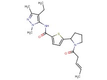 N-(4-ethyl-1,3-dimethyl-1H-pyrazol-5-yl)-5-{1-[(3E)-3-pentenoyl]-2-pyrrolidinyl}-2-thiophenecarboxamide