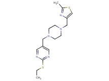 2-(ethylthio)-5-({4-[(2-methyl-1,3-thiazol-4-yl)methyl]piperazin-1-yl}methyl)pyrimidine