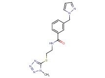 N-{2-[(1-methyl-1H-tetrazol-5-yl)thio]ethyl}-3-(1H-pyrazol-1-ylmethyl)benzamide