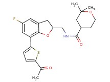 N-{[7-(5-acetyl-2-thienyl)-5-fluoro-2,3-dihydro-1-benzofuran-2-yl]methyl}-2,2-dimethyltetrahydro-2H-pyran-4-carboxamide