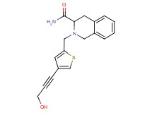 2-{[4-(3-hydroxyprop-1-yn-1-yl)-2-thienyl]methyl}-1,2,3,4-tetrahydroisoquinoline-3-carboxamide