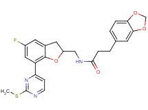 3-(1,3-benzodioxol-5-yl)-N-({5-fluoro-7-[2-(methylthio)-4-pyrimidinyl]-2,3-dihydro-1-benzofuran-2-yl}methyl)propanamide