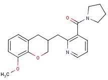 2-[(8-methoxy-3,4-dihydro-2H-chromen-3-yl)methyl]-3-(pyrrolidin-1-ylcarbonyl)pyridine