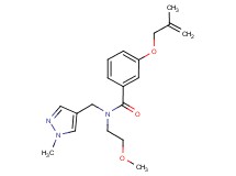 N-(2-methoxyethyl)-3-[(2-methylprop-2-en-1-yl)oxy]-N-[(1-methyl-1H-pyrazol-4-yl)methyl]benzamide