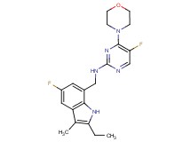 N-[(2-ethyl-5-fluoro-3-methyl-1H-indol-7-yl)methyl]-5-fluoro-4-morpholin-4-ylpyrimidin-2-amine