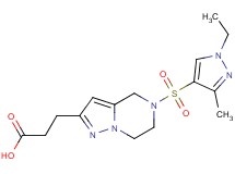 3-{5-[(1-ethyl-3-methyl-1H-pyrazol-4-yl)sulfonyl]-4,5,6,7-tetrahydropyrazolo[1,5-a]pyrazin-2-yl}propanoic acid