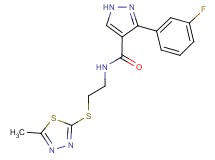3-(3-fluorophenyl)-N-{2-[(5-methyl-1,3,4-thiadiazol-2-yl)thio]ethyl}-1H-pyrazole-4-carboxamide