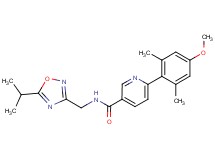 N-[(5-isopropyl-1,2,4-oxadiazol-3-yl)methyl]-6-(4-methoxy-2,6-dimethylphenyl)nicotinamide