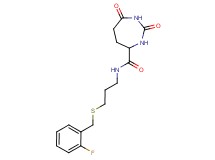 N-{3-[(2-fluorobenzyl)thio]propyl}-2,7-dioxo-1,3-diazepane-4-carboxamide