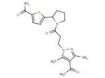 5-{1-[3-(4-acetyl-3,5-dimethyl-1H-pyrazol-1-yl)propanoyl]-2-pyrrolidinyl}-2-thiophenecarboxamide
