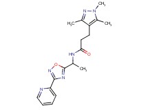 N-{1-[3-(2-pyridinyl)-1,2,4-oxadiazol-5-yl]ethyl}-3-(1,3,5-trimethyl-1H-pyrazol-4-yl)propanamide