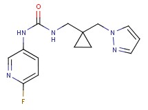 N-(6-fluoropyridin-3-yl)-N'-{[1-(1H-pyrazol-1-ylmethyl)cyclopropyl]methyl}urea