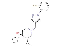 (3R*,4R*)-4-cyclobutyl-1-{[1-(2-fluorophenyl)-1H-pyrazol-4-yl]methyl}-3-methylpiperidin-4-ol