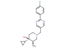 (3R*,4R*)-1-{[2-(4-chlorophenyl)pyrimidin-5-yl]methyl}-4-cyclopropyl-3-methylpiperidin-4-ol