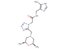 2-(5-{[(2R*,6S*)-2,6-dimethylmorpholin-4-yl]methyl}-1H-tetrazol-1-yl)-N-[(5-methyl-1H-imidazol-4-yl)methyl]acetamide