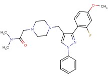 2-(4-{[3-(2-fluoro-4-methoxyphenyl)-1-phenyl-1H-pyrazol-4-yl]methyl}-1-piperazinyl)-N,N-dimethylacetamide