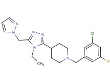 1-(3-chloro-5-fluorobenzyl)-4-[4-ethyl-5-(1H-pyrazol-1-ylmethyl)-4H-1,2,4-triazol-3-yl]piperidine