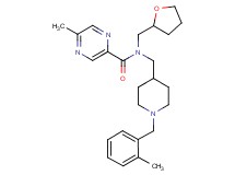 5-methyl-N-{[1-(2-methylbenzyl)-4-piperidinyl]methyl}-N-(tetrahydro-2-furanylmethyl)-2-pyrazinecarboxamide