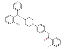 2-fluoro-N-[4-(4-{[(2-methylphenyl)(4-pyridinyl)methyl]amino}-1-piperidinyl)phenyl]benzamide