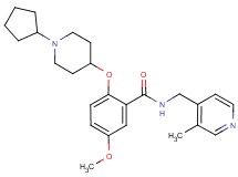 2-[(1-cyclopentyl-4-piperidinyl)oxy]-5-methoxy-N-[(3-methyl-4-pyridinyl)methyl]benzamide
