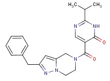 5-[(2-benzyl-6,7-dihydropyrazolo[1,5-a]pyrazin-5(4H)-yl)carbonyl]-2-isopropylpyrimidin-4(3H)-one