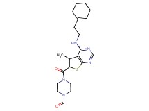 4-[(4-{[2-(1-cyclohexen-1-yl)ethyl]amino}-5-methylthieno[2,3-d]pyrimidin-6-yl)carbonyl]-1-piperazinecarbaldehyde