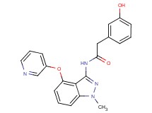 2-(3-hydroxyphenyl)-N-[1-methyl-4-(pyridin-3-yloxy)-1H-indazol-3-yl]acetamide