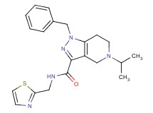 1-benzyl-5-isopropyl-N-(1,3-thiazol-2-ylmethyl)-4,5,6,7-tetrahydro-1H-pyrazolo[4,3-c]pyridine-3-carboxamide