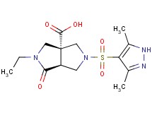 (3aR*,6aS*)-5-[(3,5-dimethyl-1H-pyrazol-4-yl)sulfonyl]-2-ethyl-1-oxohexahydropyrrolo[3,4-c]pyrrole-3a(1H)-carboxylic acid