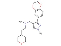 N-{[3-(2,3-dihydro-1,4-benzodioxin-6-yl)-1-methyl-1H-pyrazol-4-yl]methyl}-N-methyl-2-(tetrahydro-2H-pyran-4-yl)ethanamine