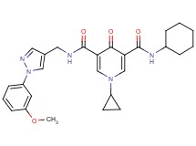 N-cyclohexyl-1-cyclopropyl-N'-{[1-(3-methoxyphenyl)-1H-pyrazol-4-yl]methyl}-4-oxo-1,4-dihydro-3,5-pyridinedicarboxamide